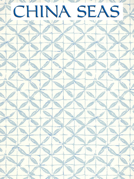 Sunnyjim All Over Classic Blues on Almost White Screen Printed Wallpaper | China Seas