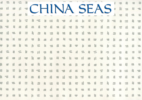 Tate Dark Grey on Almost White Screen Printed Wallpaper | China Seas