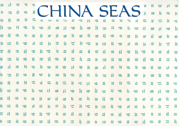 Tate Turquoise on Almost White Screen Printed Wallpaper | China Seas