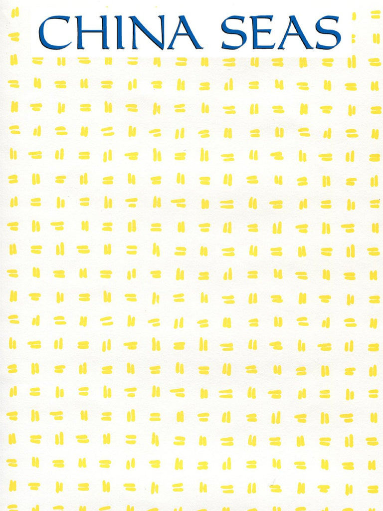 Tate Yellow on White Screen Printed Wallpaper | China Seas