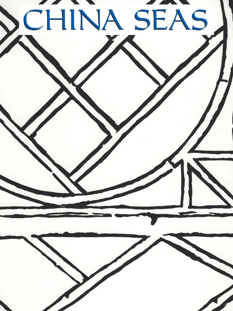 Trellis Outline Black on White Screen Printed Wallpaper | China Seas