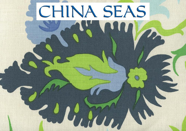 Uzbek Multi Blues Greens Royal Screen Printed Wallpaper | China Seas