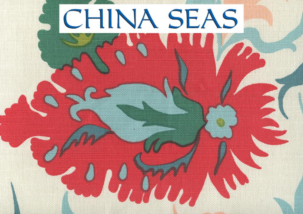 Uzbek Multi Green Pink Blues Screen Printed Wallpaper | China Seas