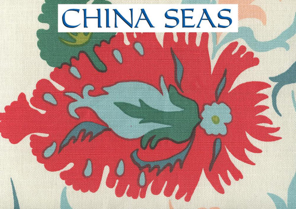 Uzbek Multi Green Pink Blues Screen Printed Wallpaper | China Seas