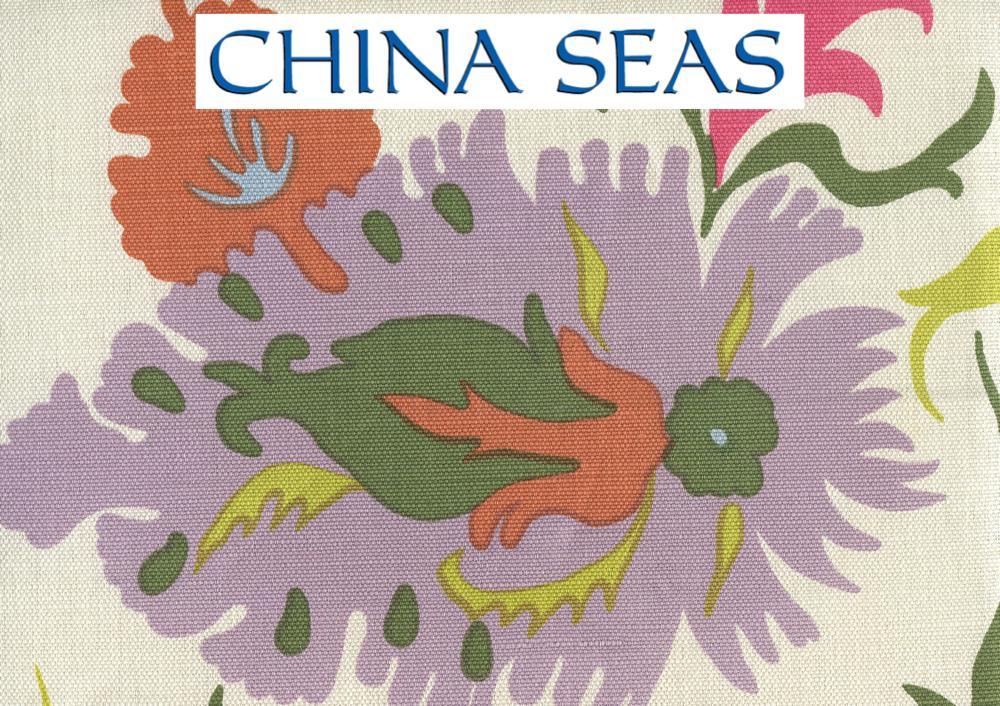 Uzbek Multi Plum Orange Magenta Screen Printed Wallpaper | China Seas