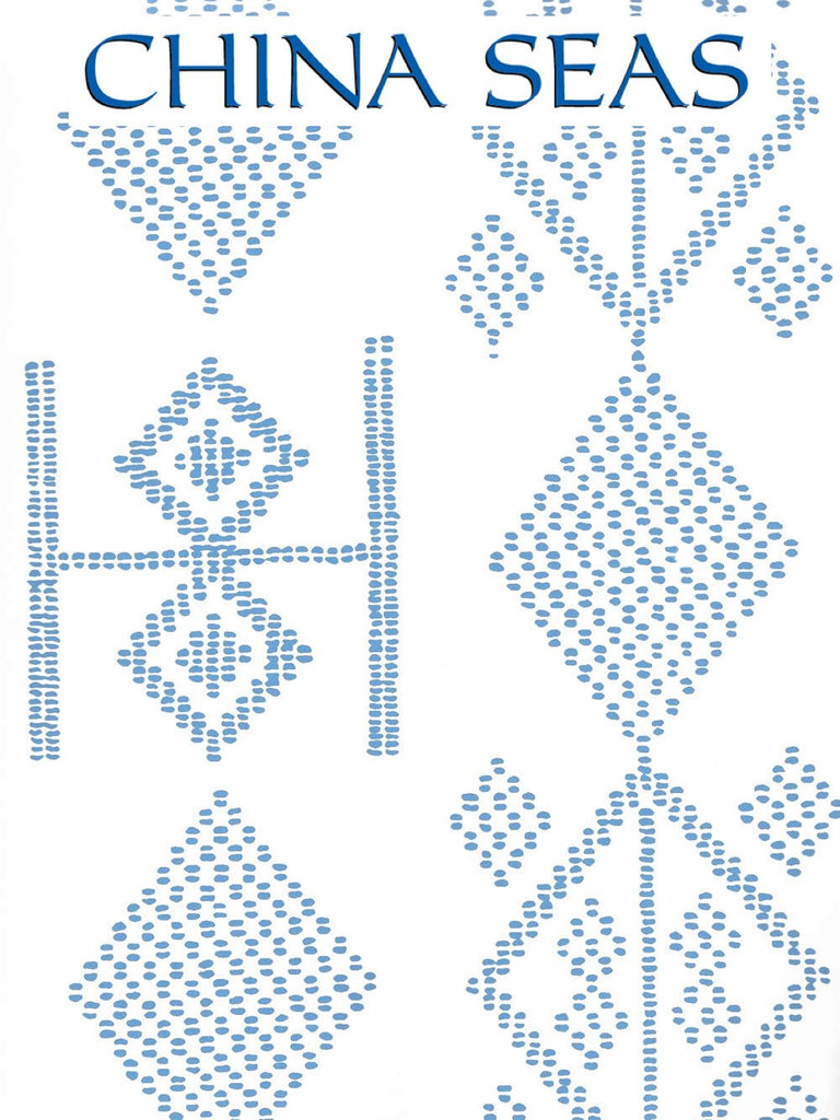 Vacances French Blue On Almost White Paper Screen Printed Wallpaper | China Seas