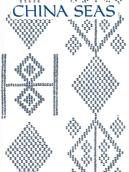 Vacances New Navy On Almost White Paper Screen Printed Wallpaper | China Seas