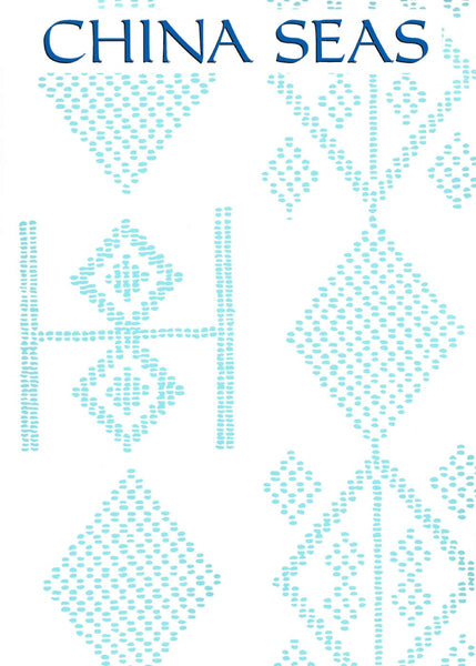 Vacances Turquoise On Almost White Paper Screen Printed Wallpaper | China Seas
