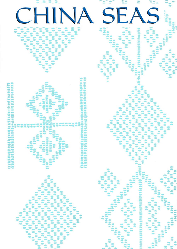 Vacances Turquoise On Almost White Paper Screen Printed Wallpaper | China Seas