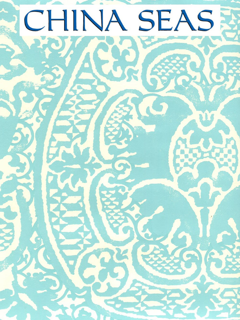 Veneto 2 Across Venice Blue on Off White Paper Screen Printed Wallpaper | China Seas