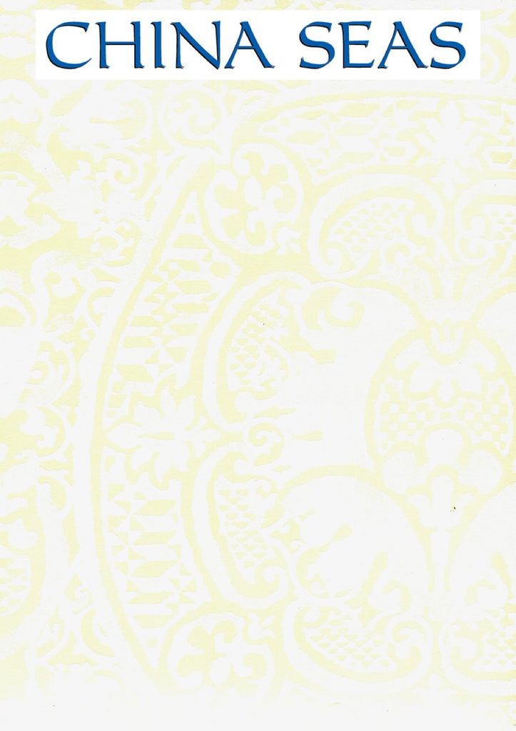 Veneto 2 Across White on Off White Paper Screen Printed Wallpaper | China Seas