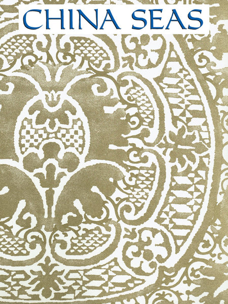Veneto Gold Metallic on Off White Screen Printed Wallpaper | China Seas