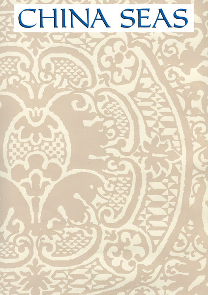 Veneto Pumice on Off White Screen Printed Wallpaper | China Seas