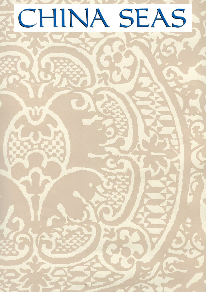 Veneto Pumice on Off White Screen Printed Wallpaper | China Seas