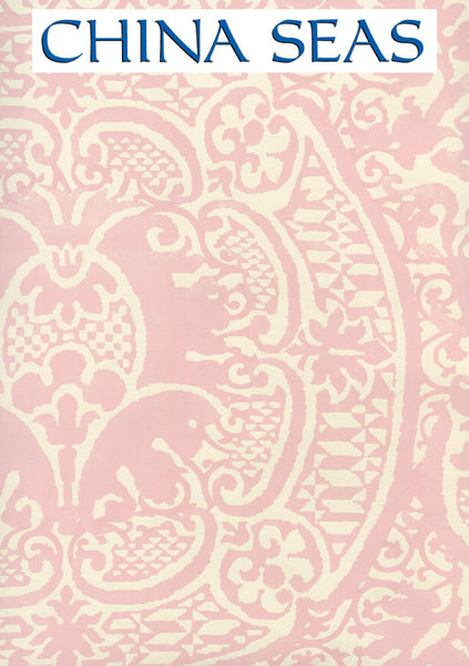 Veneto Soft Pink on Off White Screen Printed Wallpaper | China Seas