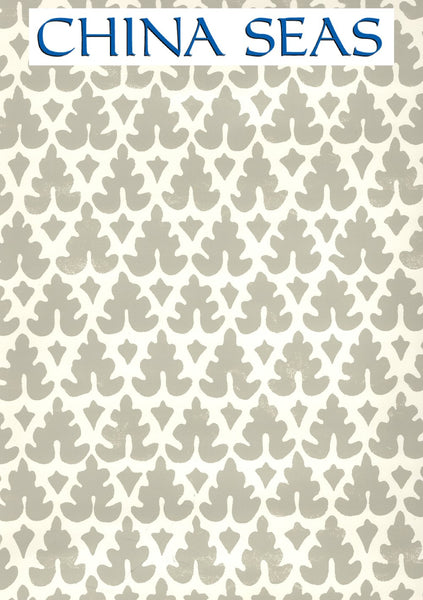 Volpi Gray on Off White Screen Printed Wallpaper | China Seas