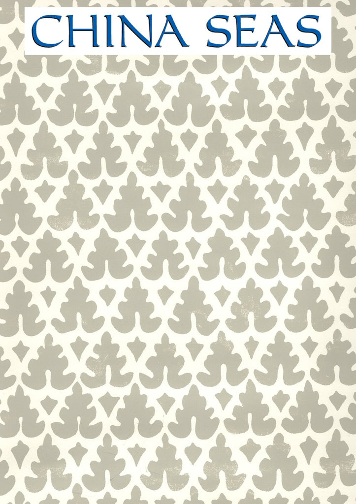 Volpi Gray on Off White Screen Printed Wallpaper | China Seas