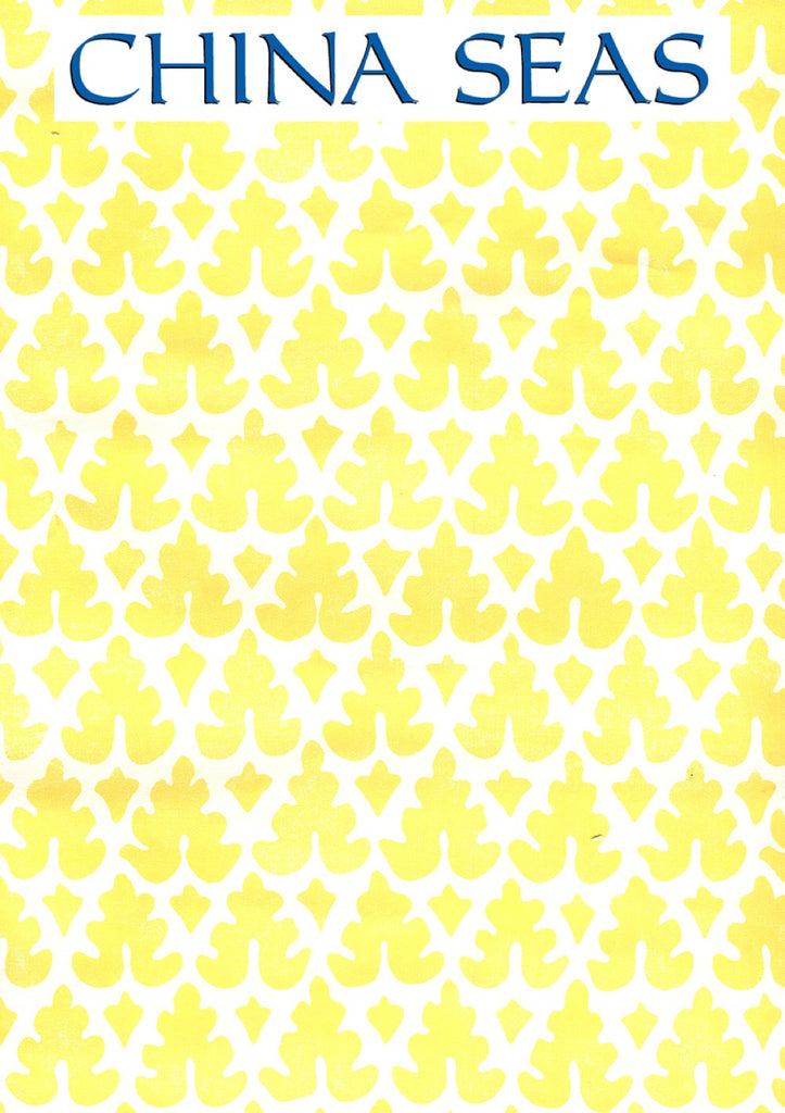 Volpi Langdon Yellow on Almost White Screen Printed Wallpaper | China Seas
