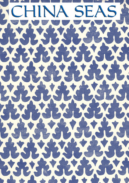 Volpi New Navy on Off White Screen Printed Wallpaper | China Seas
