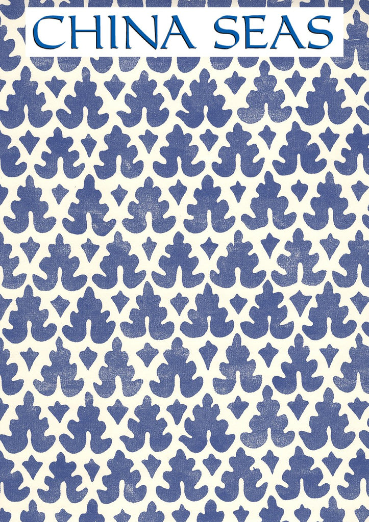 Volpi New Navy on Off White Screen Printed Wallpaper | China Seas