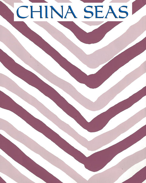 Zig Zag Multi Lavender Purple Almost White Screen Printed Wallpaper | China Seas