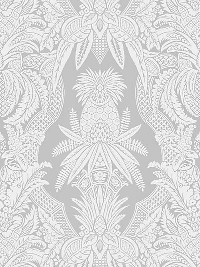 East India - Bianco / Grigio Wallpaper | Scalamandre 