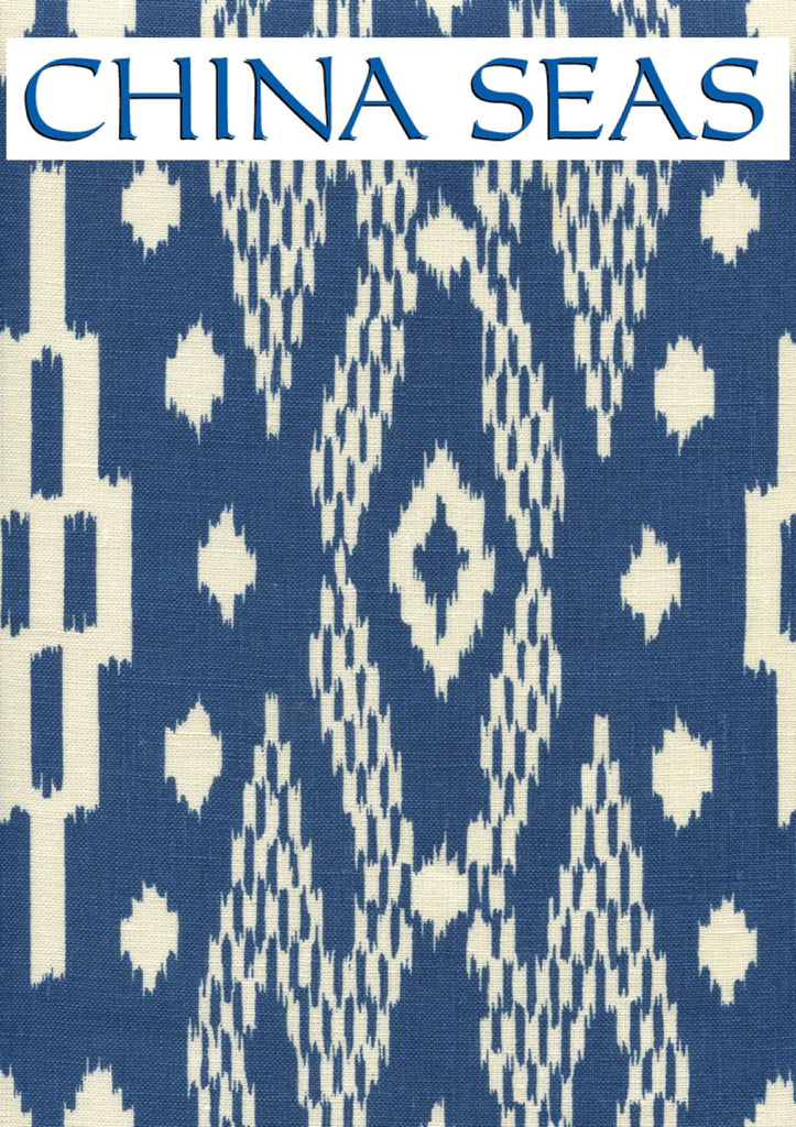 Andros Batik New Navy on Tinted Linen Sample Fabric 