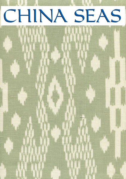 Andros Batik Sage on Tinted Linen Sample Fabric 