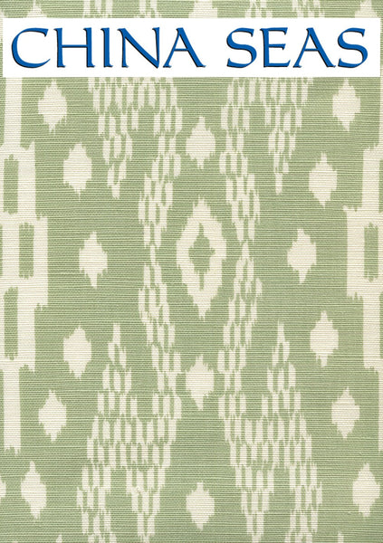 Andros Batik Sage on Tinted Linen Cotton Sample Fabric 
