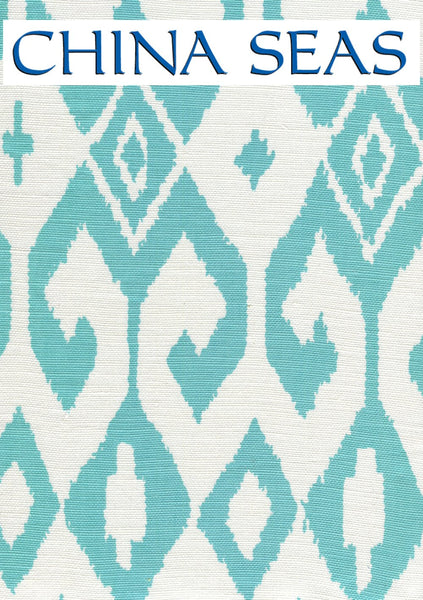 Aqua II Turquoise on White Sample Fabric 