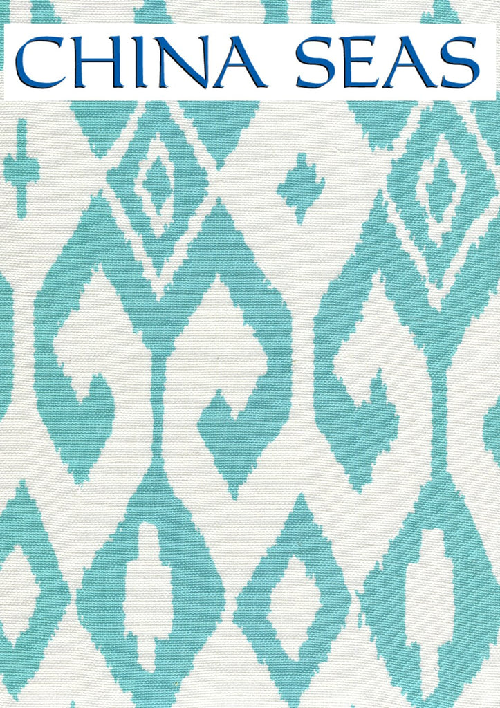 Aqua II Turquoise on White Sample Fabric 
