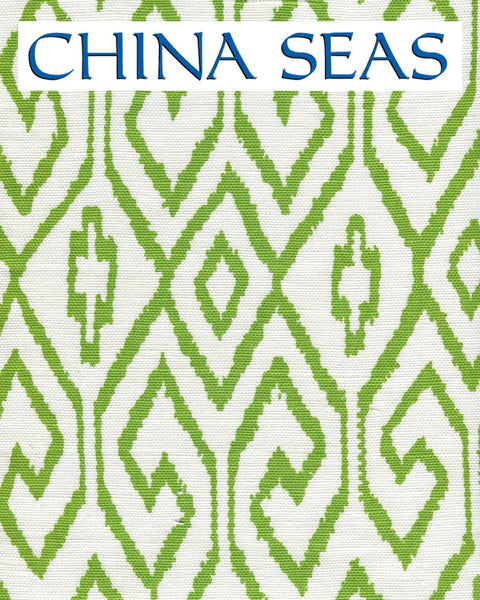 Aqua IV Jungle Green on White Sample Fabric 