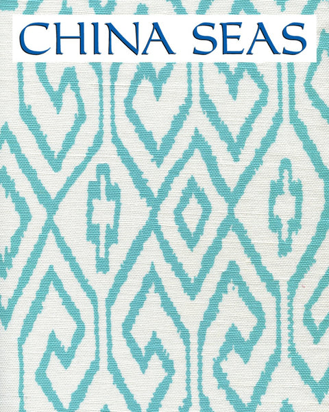 Aqua IV Turquoise on White Sample Fabric 