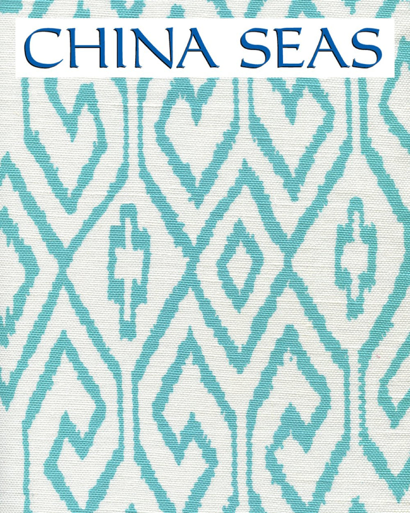 Aqua IV Turquoise on White Sample Fabric 