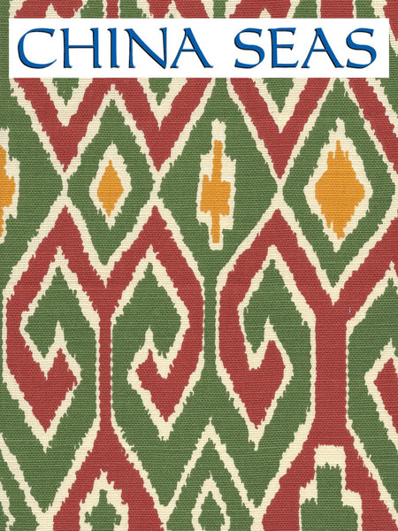 Aquarius Brique Leaf Yellow on Cream Sample Fabric 