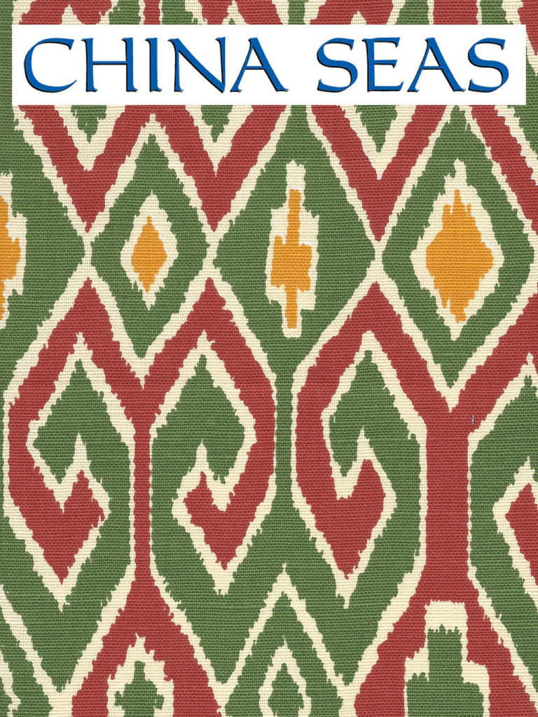 Aquarius Brique Leaf Yellow on Cream Sample Fabric 