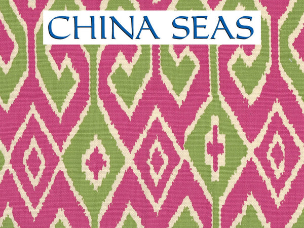 Aquarius Jungle Green Pink on Cream Sample Fabric 