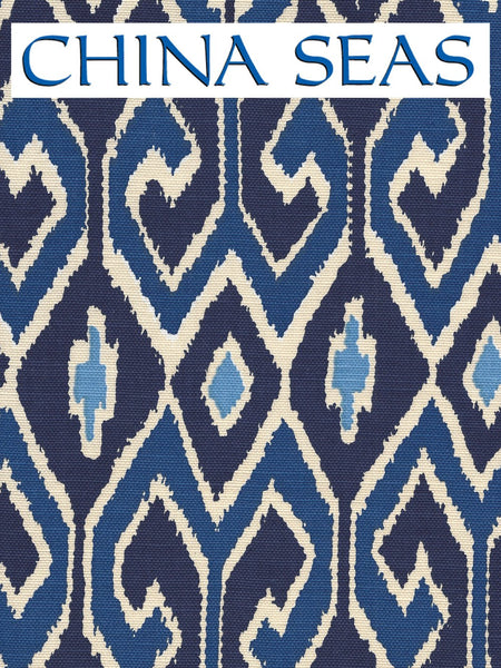 Aquarius Navy Royal on Cream Sample Fabric 