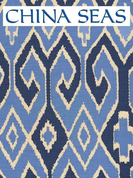 Aquarius New Navy French Blue on Cream Sample Fabric 