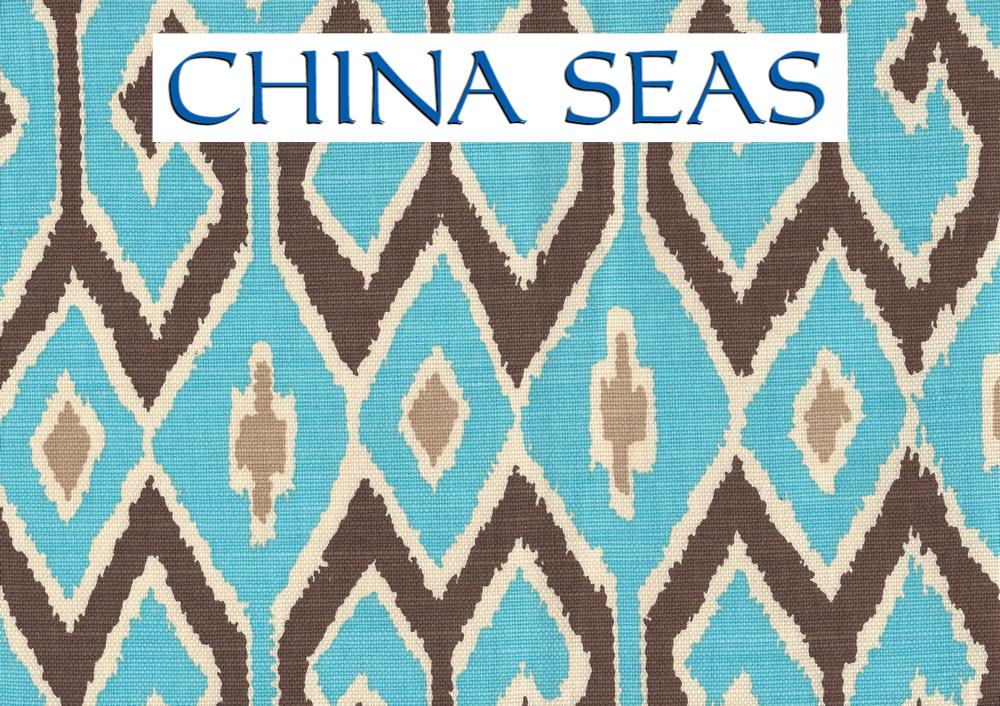 Aquarius Turquoise Brown with Beige Cream Sample Fabric 