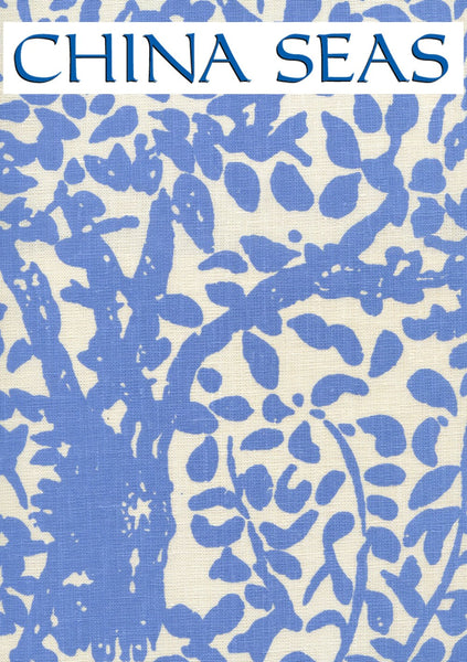 Arbre de Matisse China Blue on Tinted Linen Sample Fabric 