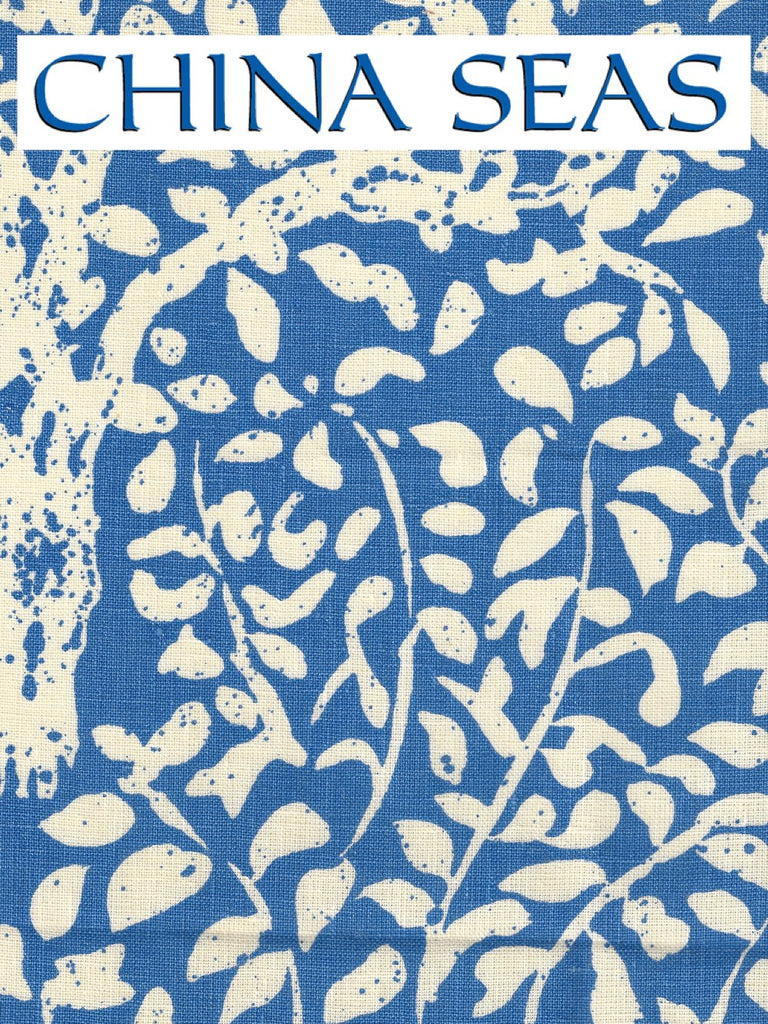 Arbre de Matisse Reverse China Blue on Tinted Linen Sample Fabric 