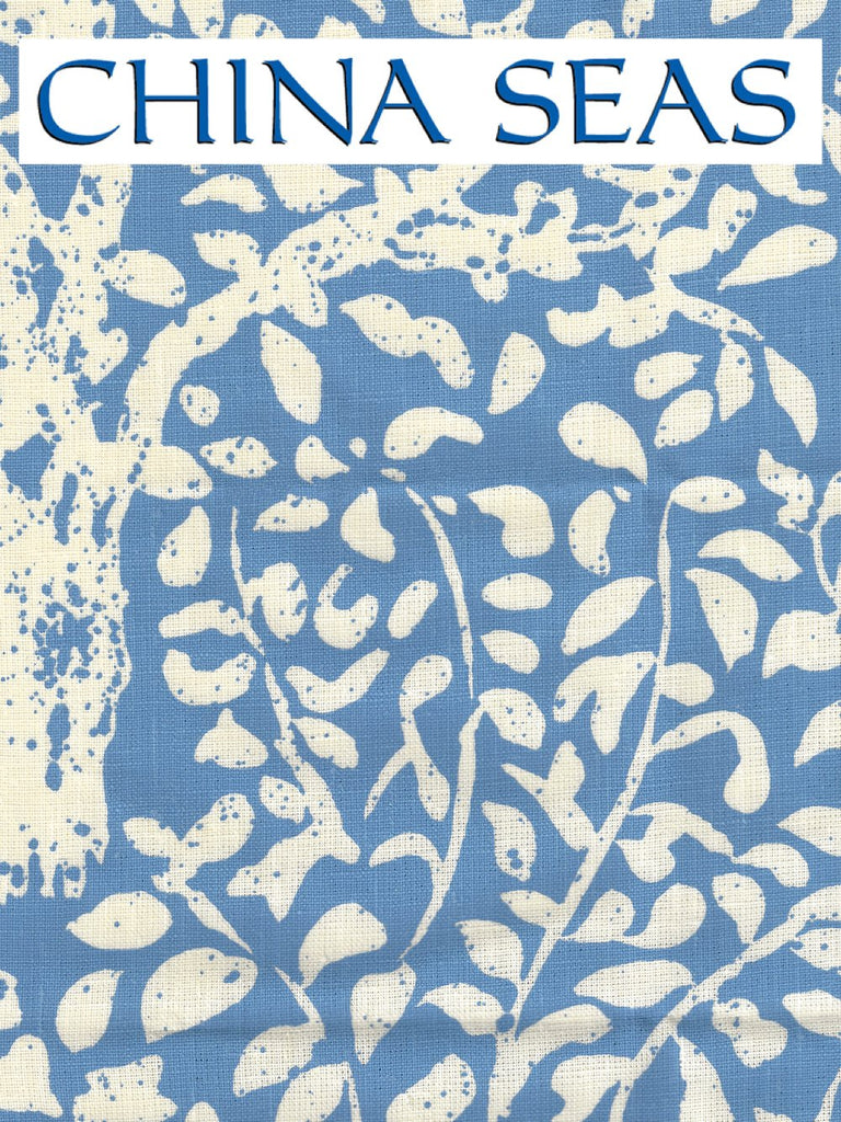 Arbre de Matisse Reverse French Blue on Tinted Linen Sample Fabric 