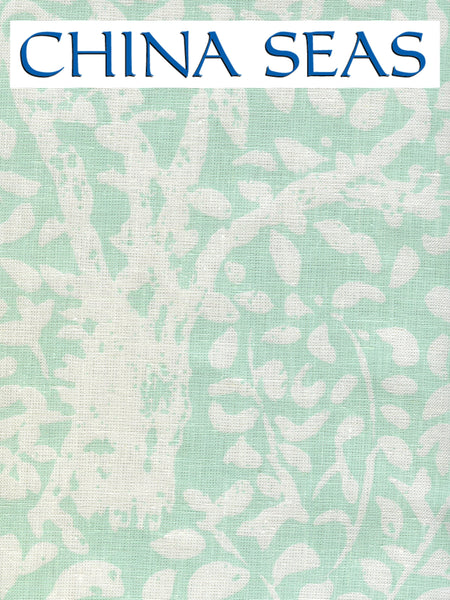 Arbre de Matisse Reverse Soft Soft Aqua on White Linen Sample Wallpaper 