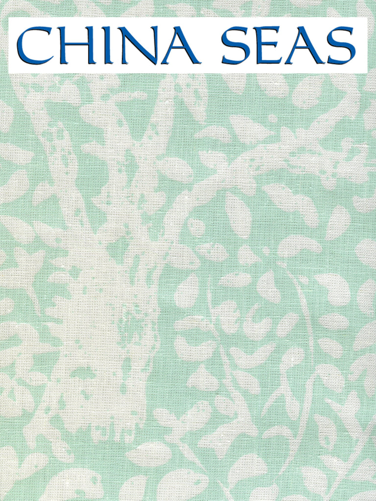 Arbre de Matisse Reverse Soft Soft Aqua on White Linen Sample Wallpaper 