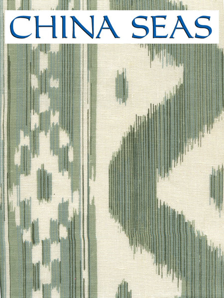 Bali Hai Sage Green on Tinted Linen Sample Fabric 