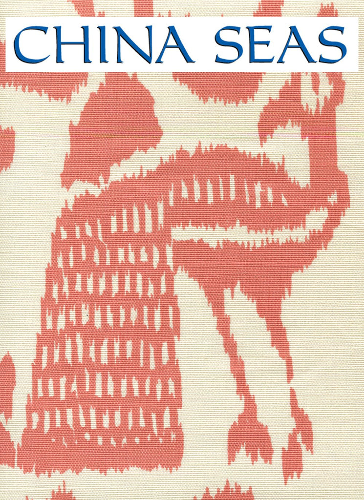 Bali Isle Salmon on tinted linen Sample Fabric 