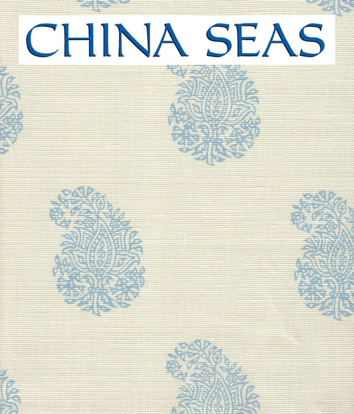 Bangalore Paisley Navy on Tint Sample Fabric 