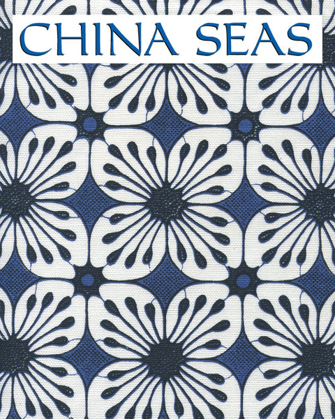 Barbados Batik Navy New Navy on White Sample Fabric 