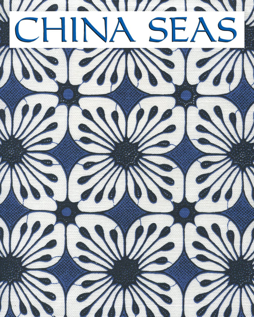Barbados Batik Navy New Navy on White Sample Fabric 
